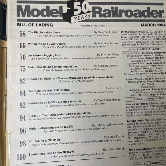 Model Railroader Magazine Back Issue u March 1984 Vol 51 No 3 Golden Hill Centra - Picture 6 of 11